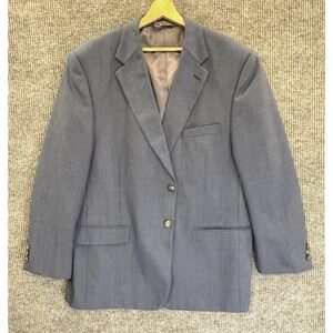 VTG Bernhard Altmann Mens 46R‎ Blue Blazer Sport Coat Jacket Wool Bronze Buttons